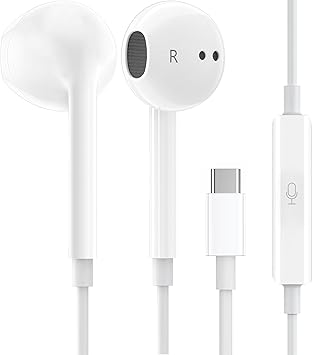 1-Pack Wired USB-C In-Ear Earphones with Built-In Mic and Volume Control
