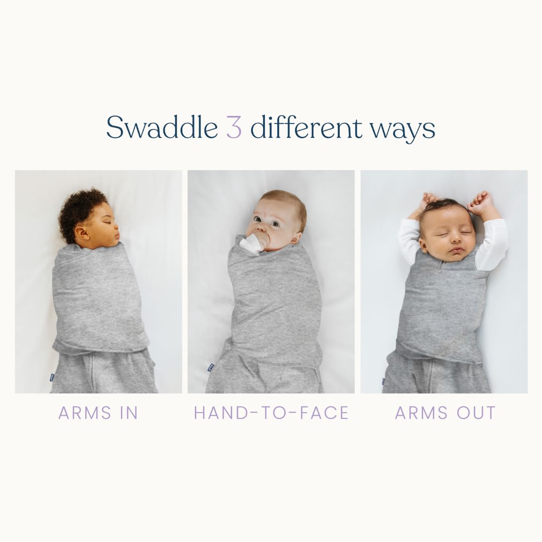 100% Cotton Swaddle, 3-Way Adjustable Wearable Blanket, TOG 1.5, Baby Blue, Newborn, 0-3 Months - photo 5