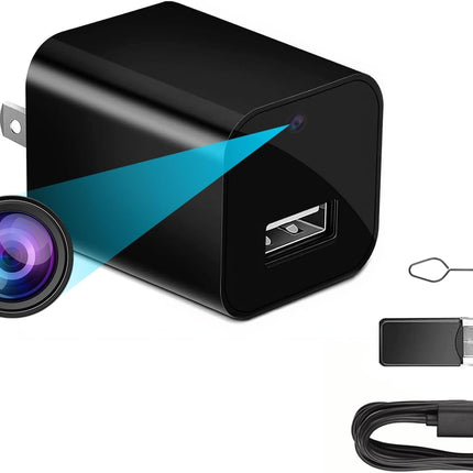 1080P Hidden Spy Camera USB Charger - Discreet WiFi Surveillance Camera with Motion Sensors, Night Vision, and App Connectivity for Home Monitoring