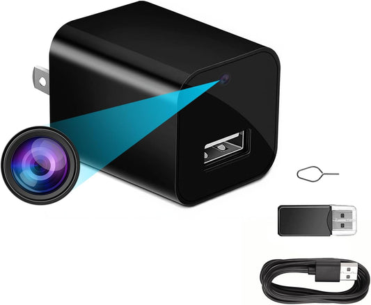 1080P Hidden Spy Camera USB Charger with WiFi, Motion Sensors, Night Vision, and App Connectivity
