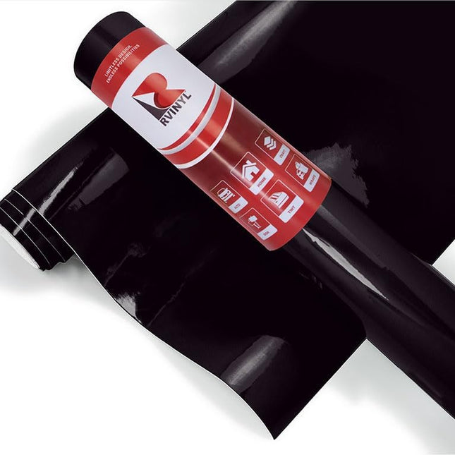 G12 Gloss Black Vinyl Car Wrap Film - 5 ft x 1 ft