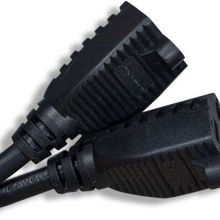 Cablelera Power Cord Extension and Splitter, NEMA 5-15P to NEMA 5-15R x 2, 16 AWG, 13A, 125V (ZWACPQAG-14) Black