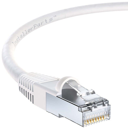 InstallerParts (10 Pack Ethernet Cable CAT6 Cable Shielded (SSTP/SFTP) Booted 6 FT - White - Professional Series - 10Gigabit/Sec Network/High Speed Internet Cable, 550MHZ
