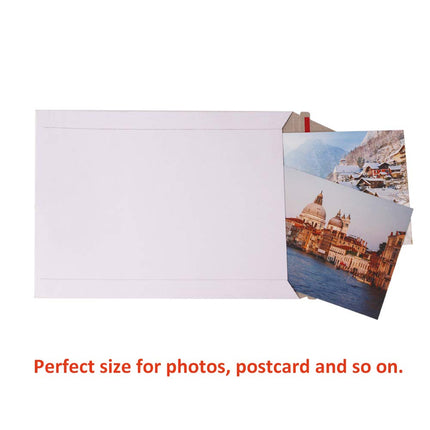 100 Pack 6X8 inch Self Seal Photo Document Mailers Stay Flat White Cardboard Envelopes White Photography Mailers for CD, Photos, Document