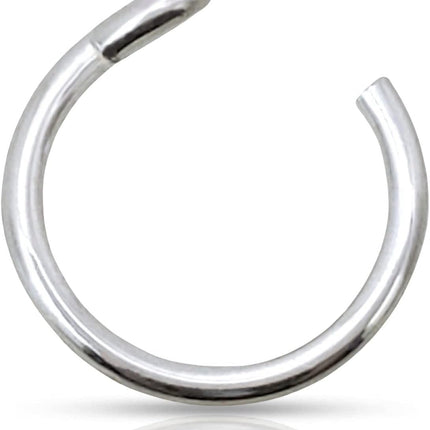 EnCharmed 925 Sterling Silver or 14k Gold Filled Fake Clip on Nose Ring, Handmade 20 Gauge Tiny Faux Non Piercing Huggie Hoop