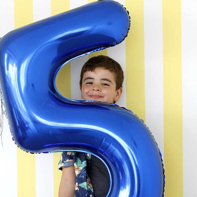 Globos de Número 5 Globo Azul Decoraciones de Cumpleaños para Fiesta de Hombres, 40 Inch