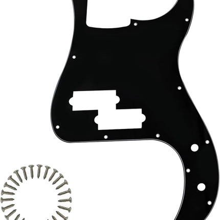 Bass Pickguard Bass 4 Strings Guitar Scratch Plate 13 Holes for PB Bass Without Truss Rod Hole Style,Black 3ply
