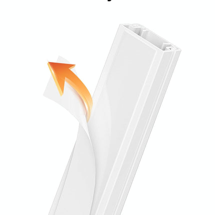 Delamu 56.7in Cord Hider, Cord Covers for Mini Wire on Wall, Paintable Cable Hider Wire Covers for Cords, Self-Adhesive Cable Cover Management, Easy Set-up Wires Hiders for TV, W0.55 H0.4in, White