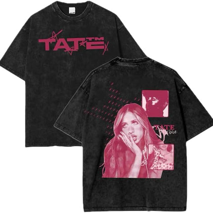 Handmade Tate.McRe.e Mis.Posse.ssive Music Tour T-Shirt with Concert Dates & Graphic Print, Short Sleeve Casual Fan Shirt Multicolor Unisex