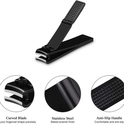 HAWATOUR Nail Clippers Set, Ultra Sharp Sturdy Fingernail and Toenail Clipper Cutters with Visibly Tin Case, Black