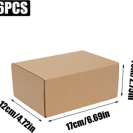 6 Pack 7x5x3in Corrugated Shipping Boxes, Small Brown Cardboard Mailing Boxes Heavy-Duty Triple-Wall Carton for Shipping/Packing/Mailing/Small Business, 170x120x70mm