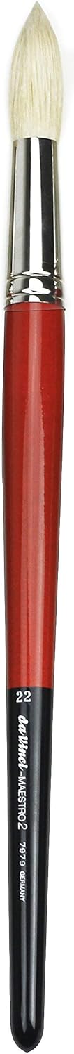 Hog Bristle Artist Paint Brush, Straight Edge Spalter with Red Handle, Size 60 - photo 2