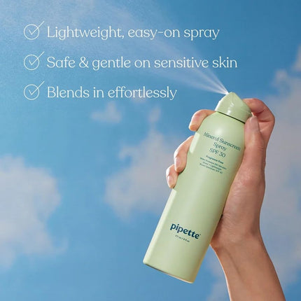Pipette Baby Clean Mineral Sunscreen Trio, Includes Spray SPF 30 (6 Oz), Stick SPF 50 6 oz (0/6 oz), and Water-resistant Sun Lotion (3 oz), Zinc Oxide Mineral Sunscreen, UVB/UVA Sunblock for Kids