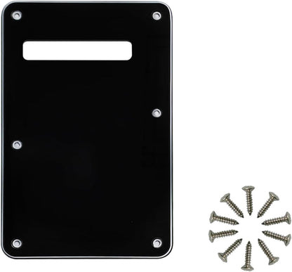 Black 3ply 6-Hole Guitar Back Plate Cavity Cover