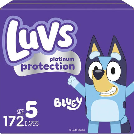 Luvs Diapers - Size 5, 172 Count, Bluey Platinum Protection Baby Diaper