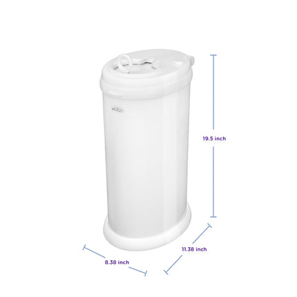 Ubbi Steel Diaper Pail, Odor Locking, No Special Bag Required, Award-Winning, Registry Must-Have, White