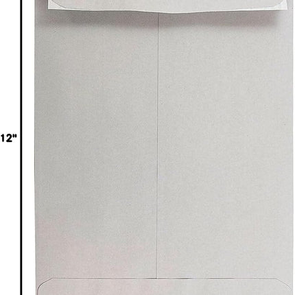 JAM PAPER 9 x 12 Open End Catalog Premium Envelopes with Peel and Seal Closure - Grey Kraft - 50/Pack