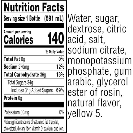 Gatorade Thirst Quencher, Lemon-Lime, 20 Fl Oz (Pack of 8)