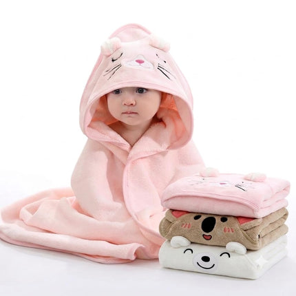 Hooded Baby Towel - Premium Soft Bath Towel for Baby, Newborn,Infant - Ultra Absorbent,Natural Baby Stuff Towel, Soft Coral Velvet Coral Fleece Bath Towel for Boys and Girls (Happy Dinosaur)