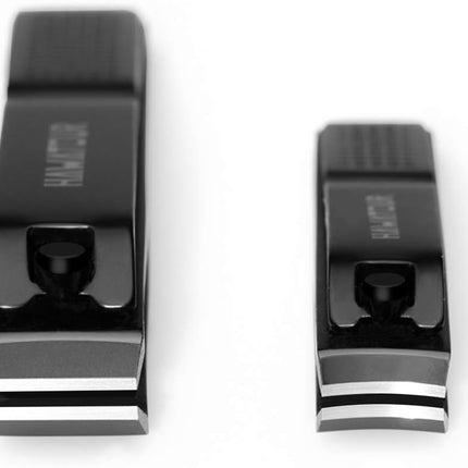 HAWATOUR Nail Clippers Set, Ultra Sharp Sturdy Fingernail and Toenail Clipper Cutters with Visibly Tin Case, Black