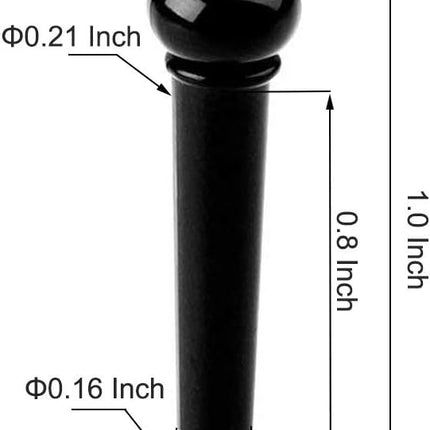 Plastic Acoustic Guitar Bridge Pins Pegs-6pcs with 1pc Bridge Pin Puller Remover Guitar Parts Replacement Tool-Black