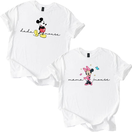 Mama Mouse Dada Mouse Tee T-Shirt Shirt Matching Couple Unisex Family Vacation (Single Item)
