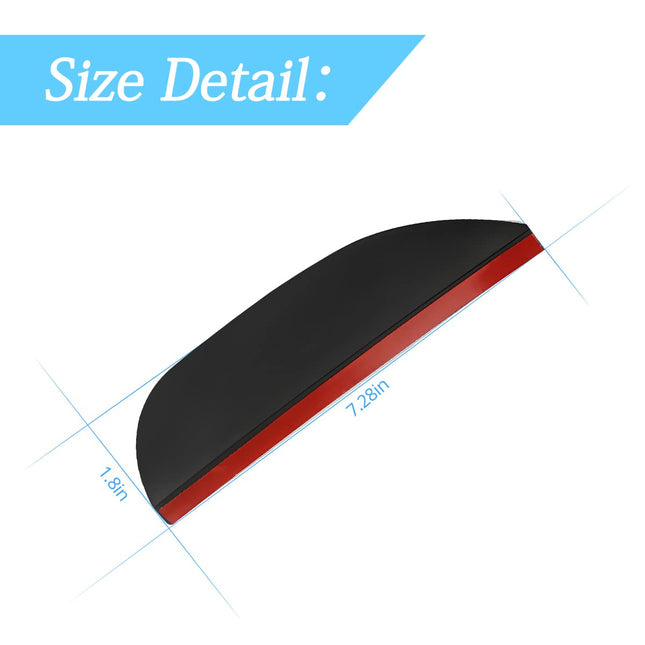 2 Pack Car Side Mirror Rain Visors, Smoke-Style, Smooth Black