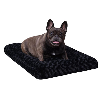 Washable Dog Bed Medium Size Dog Crate Bed Plush Pet Mat 35"x23" Gray