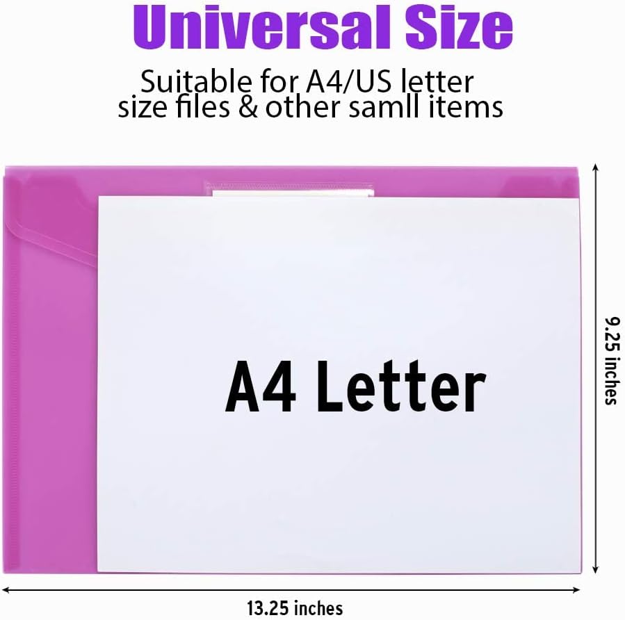 5 Pack File Folders, Clear Poly Envelopes Plastic Folders - photo 5
