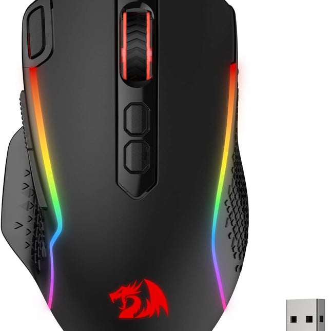 Pro Wireless Gaming Mouse, 10000 DPI Wired/Wireless Gamer Mouse w/Rapid Fire Key, 8 Macro Buttons, 45-Hour Reliable