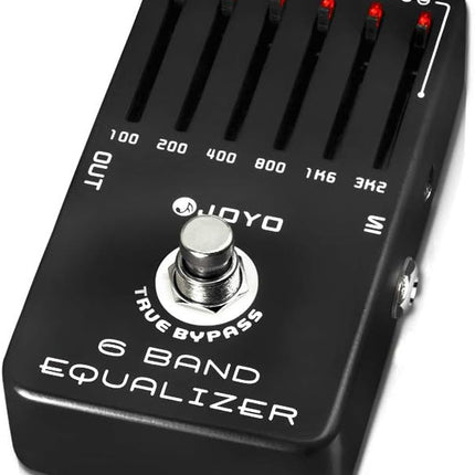 6-Band EQ Pedal Electric Guitar Equalizer (100Hz 200Hz 400Hz 800Hz 1.6kHz 3.2kHz) Provides ±18dB for Each Band