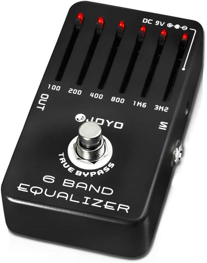 6-Band EQ Pedal Electric Guitar Equalizer (100Hz 200Hz 400Hz 800Hz 1.6kHz 3.2kHz) Provides ±18dB for Each Band