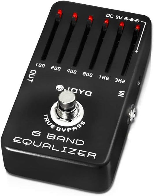 6-Band EQ Pedal Electric Guitar Equalizer (100Hz 200Hz 400Hz 800Hz 1.6kHz 3.2kHz) Provides ±18dB for Each Band
