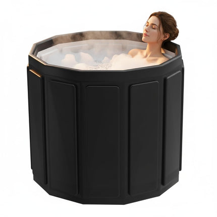 Portable Bathtub for Adult, Foldable Soaking Bathtub for Hot SPA&Ice Bath, Foldable Small Bathtub collapsible bathtub for Bathing, 6-layer Insulated portable tub,Space-Saving (black, 25.9X27.5 IN)