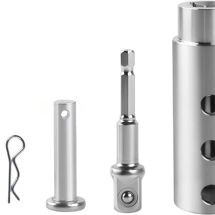 Trailer Jack Drill Adapter, 1 Inch Drive Shaft Compatible, Turbo ，ez Crank Jack Adapter Tool & 1/2 Inch Socket Bit, Heavy Duty for RV, Construction, Dump Trailers (DIY, Campers)