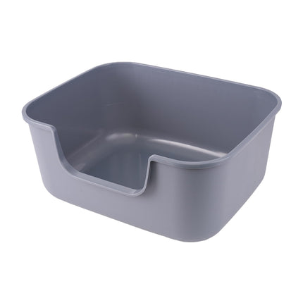 Large Cat Litter Box with High Sides,Cat Boxes for Indoor Cats,Cat Litter Pan for Kitty,Litter Box with Low Entry,Easy to Clean,Anti-Splashing (Grey)