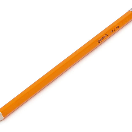 Amazon Basics Wood-Cased #2 HB School Pencils with Erasers for Writing and Drawing, Pre-sharpened, Soft Strong Lead, Orange, 30 Count