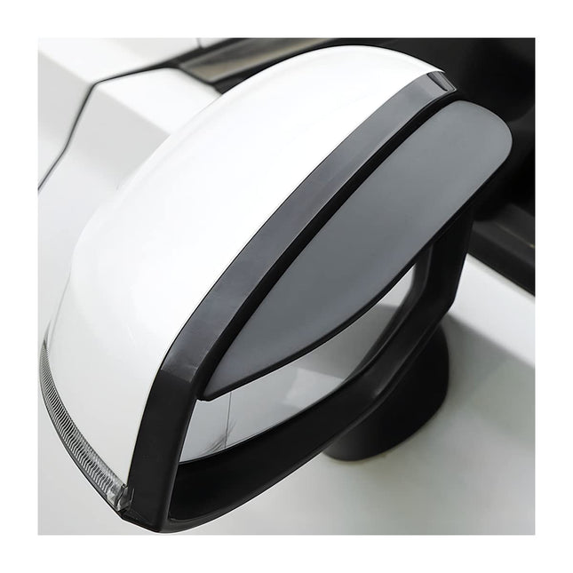 2 Pack Car Side Mirror Rain Visors, Smoke-Style, Smooth Black
