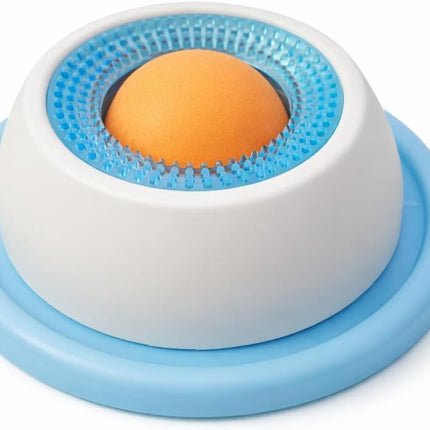 Calming Lick Bowl for Dogs & Cats, Non-Slip Slow Feeder with a Rotating Lick Ball for Liquid & Wet Food, Anxiety Relief Enrichment Toy that Keeps Pets Busy, Happy & Engaged, 1 Pack