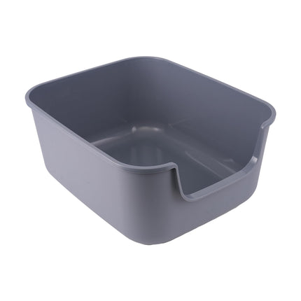 Large Cat Litter Box with High Sides,Cat Boxes for Indoor Cats,Cat Litter Pan for Kitty,Litter Box with Low Entry,Easy to Clean,Anti-Splashing (Grey)