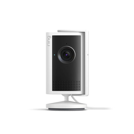 Ring Indoor Cam Plus (newest model), Home or business security, Retinal 2K for crisp, true-to-life video quality, 4x Enhanced Zoom, Low-Light Sight, White