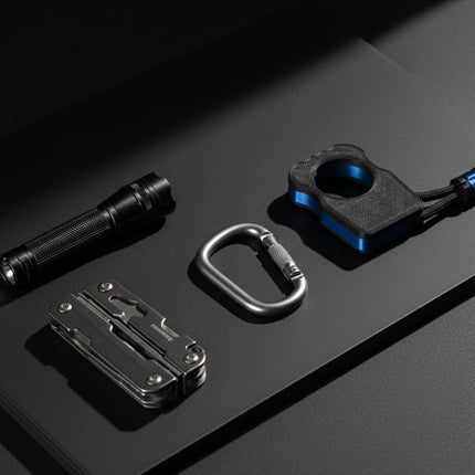 EDC Knuckle Tactical Keychain | Black with Metalic Silk Accent 3D Printed with Paracord Lanyard and Matching Bead