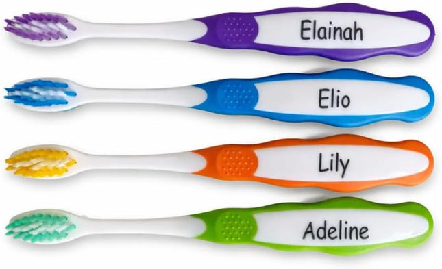 Personalized Kids Toothbrush with Name – Custom Engraved Soft Bristle Toothbrush for Toddlers & Kids – Back-to-School