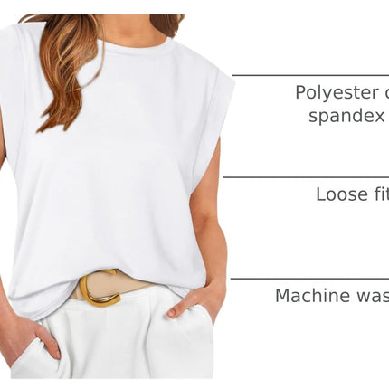 Cap Sleeve Tops for Women Summer Top Basic Tee Shirts Business Casual Tank Loose Fit 2026 Fashion