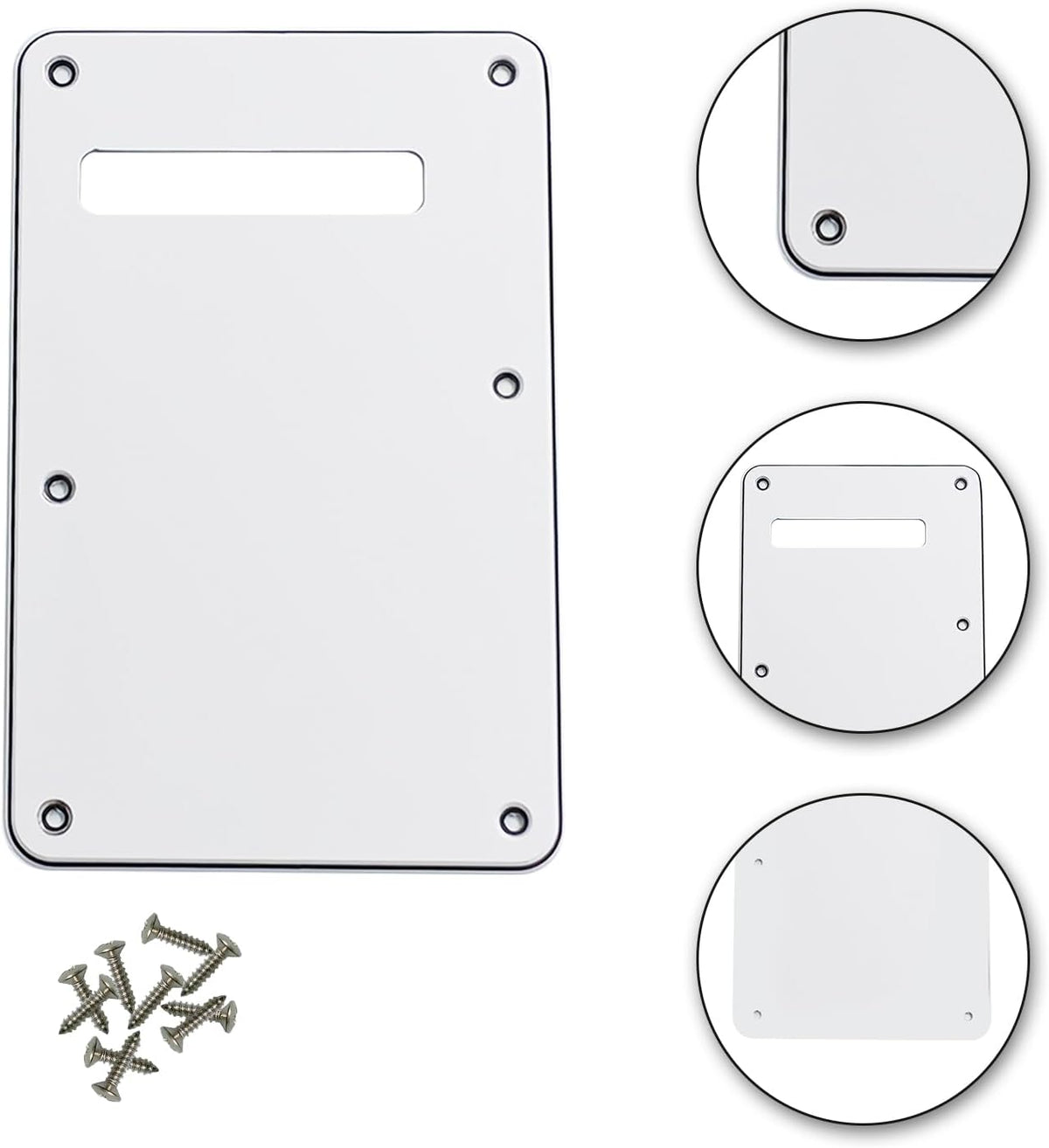 6-Hole White 3-Ply Guitar Back Plate Cavity Cover - photo 2