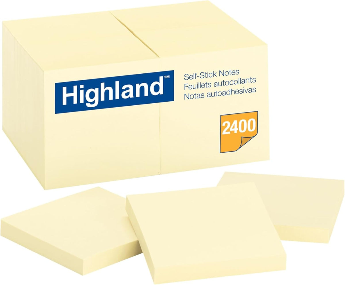 Yellow Self-Stick Notes, 3 x 3 Inches, 24 Pack
