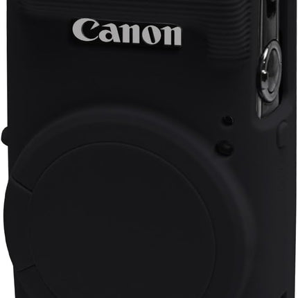 Easy Hood Case for Canon PowerShot IXY 650/ELPH 360 Camera, Soft Silicone Camera Cover with Removable Lens Cap, Slim Fit Anti-Scratch Carrying Protective Case Camera Body Skin Sleeve (Black)