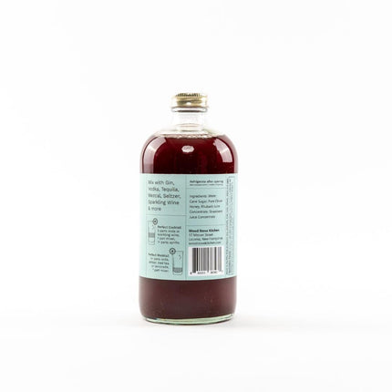 Wood Stove Kitchen - Strawberry & Rhubarb Mix | Cocktail & Mocktail Mixer - Natural Craft Syrup with Tasty Flavors - Concentrated & Alcohol Free - Aromatic, Honey, 16 oz.