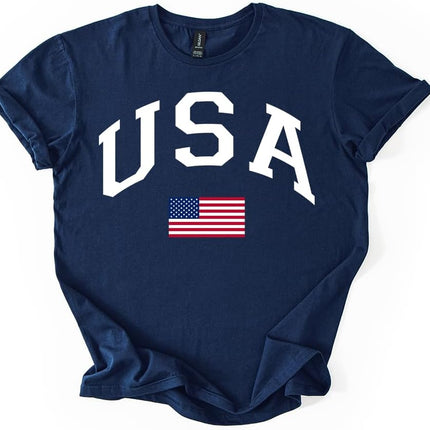 USA Patriotic Graphic T Shirt Independence Day American Flag July Fourth Unisex Tee