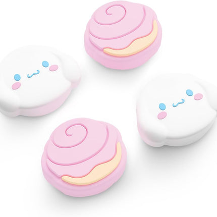 Kuitmor Thumb Grip Caps Compatible with Nintendo Switch 2, Silicone Joystick Grip Caps for Switch 2025, 4pcs, Cute Dog Style, Pink & White